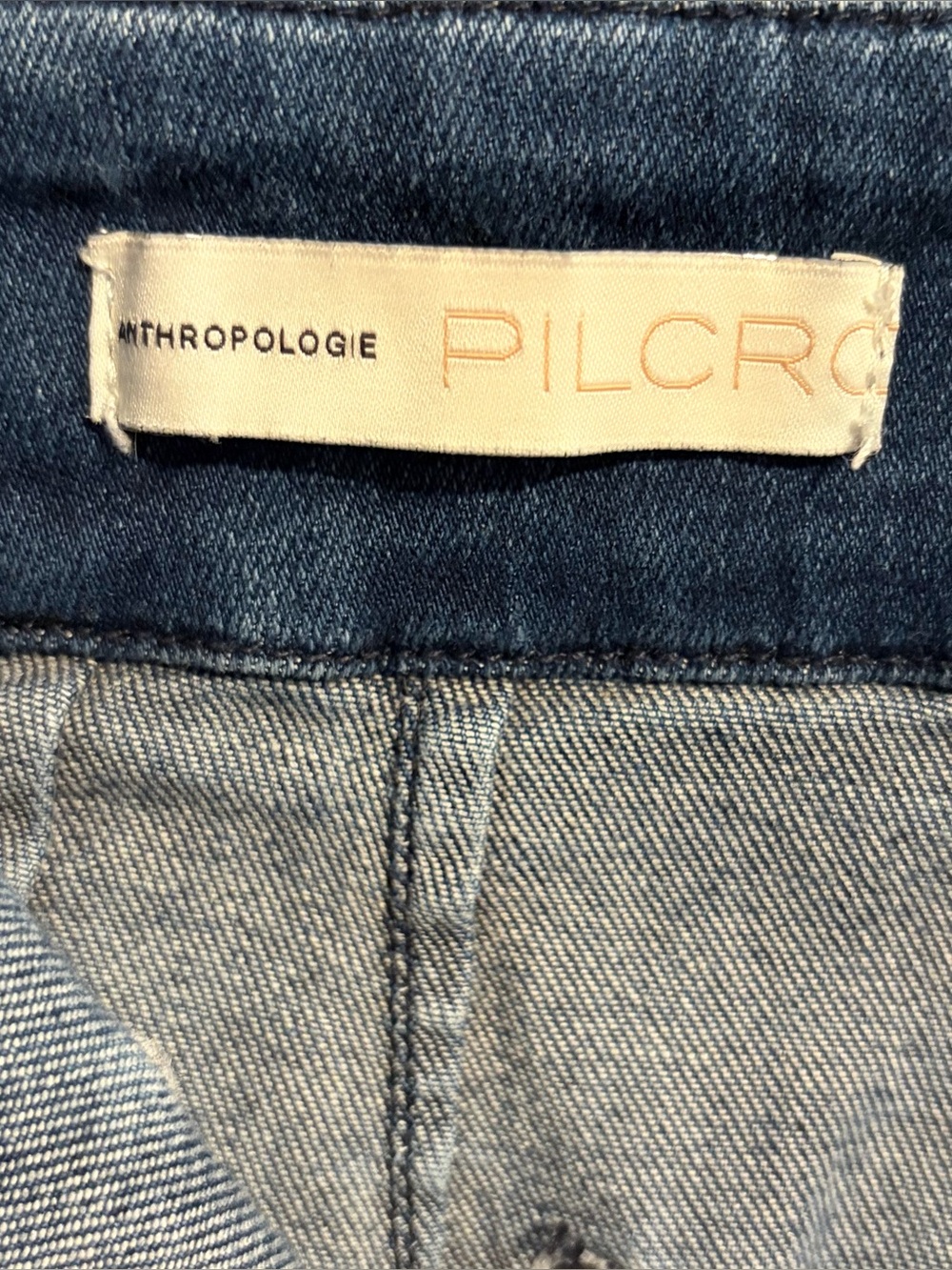 Anthropologie Wide-Leg Jeans in Dark Blue Wash Ankle / crop depending on height - Picture 5 of 8